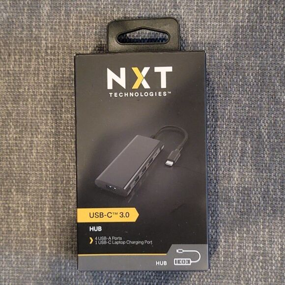 NXT Technologies USB 3.0 Type-C Hub, 4 Ports, Black - Picture 3 of 8
